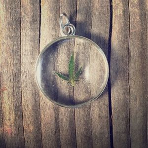 Real Cannabis Leaf Necklace
